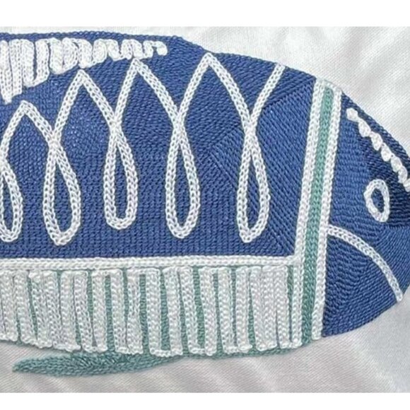 Lumbar Beach Pillow Cover Nautical Coastal Decor Cottage Accent Fish Decoration - Picture 5 of 8